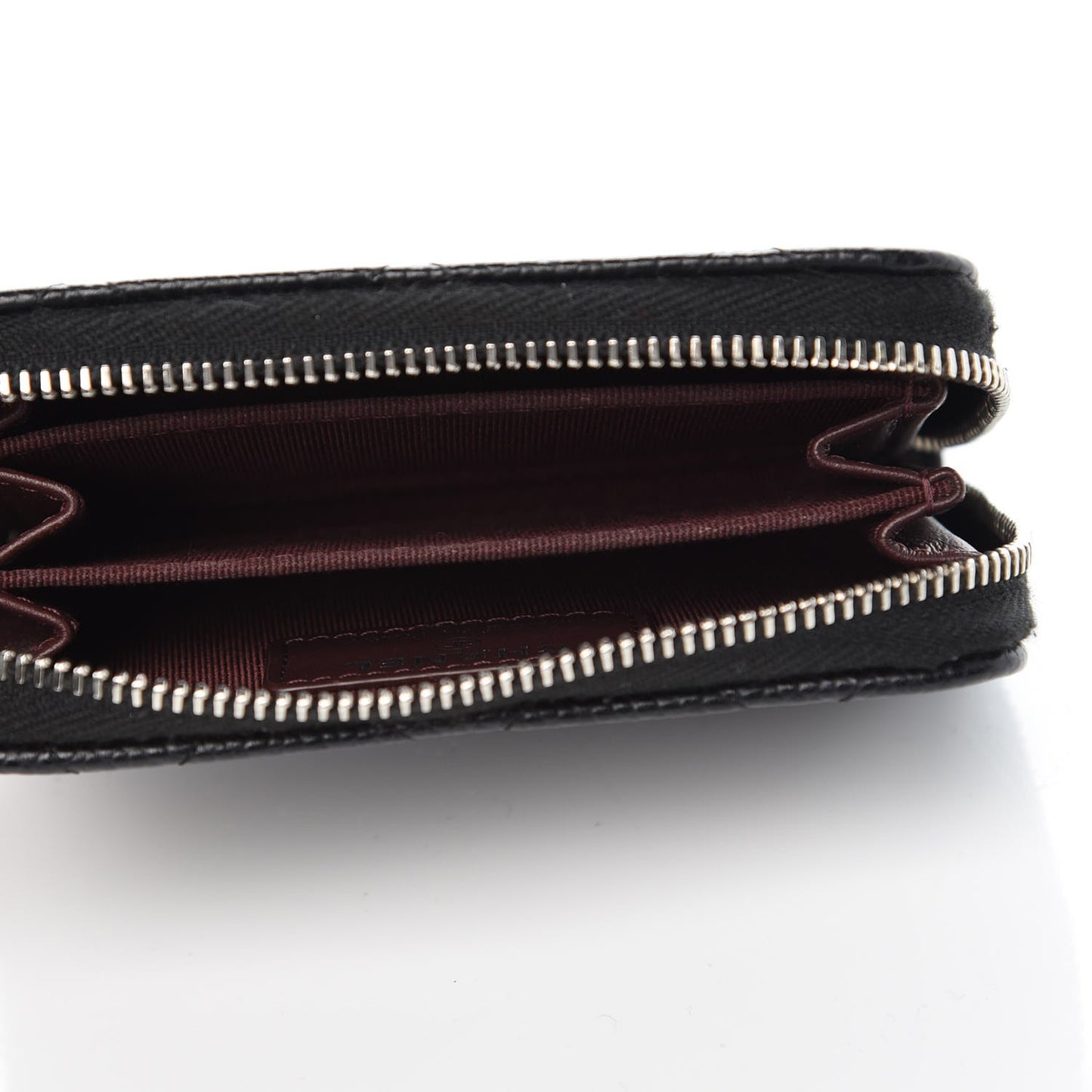 Caviar Quilted Zip Coin Purse Black