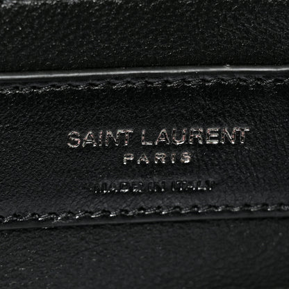 Saint Laurent Sheepskin Matelasse Chevron Monogram Medium College Bag Navy 7 of 13