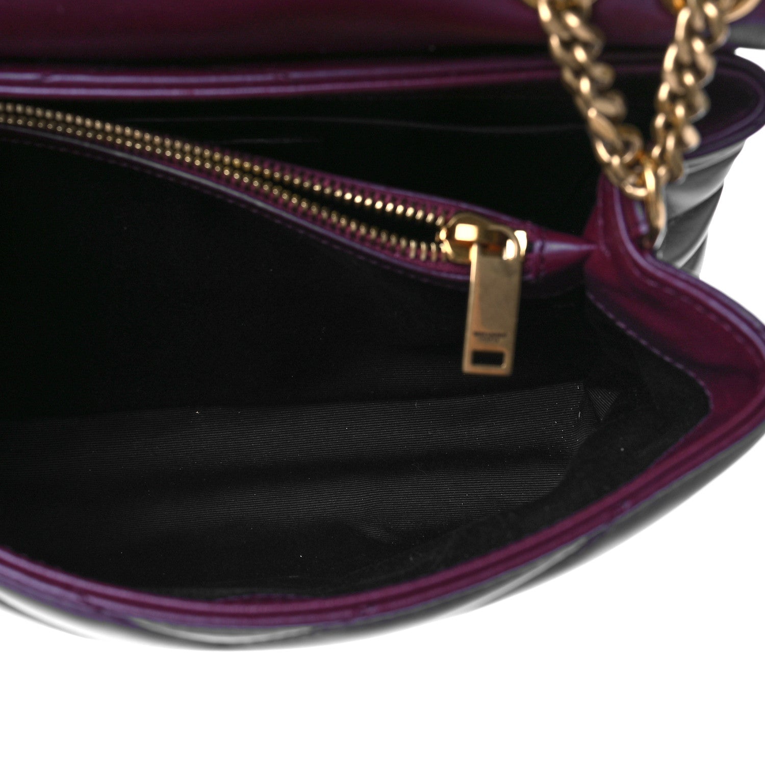 Saint Laurent Calfskin Y Quilted Monogram Small Loulou Chain Satchel Dark Legion Red 5 of 9