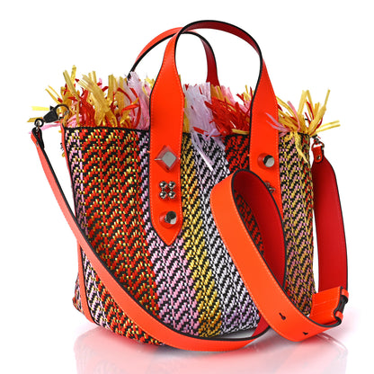 Christian Louboutin Raffia Small Frangibus Tote Orange Multicolor 3 of 8
