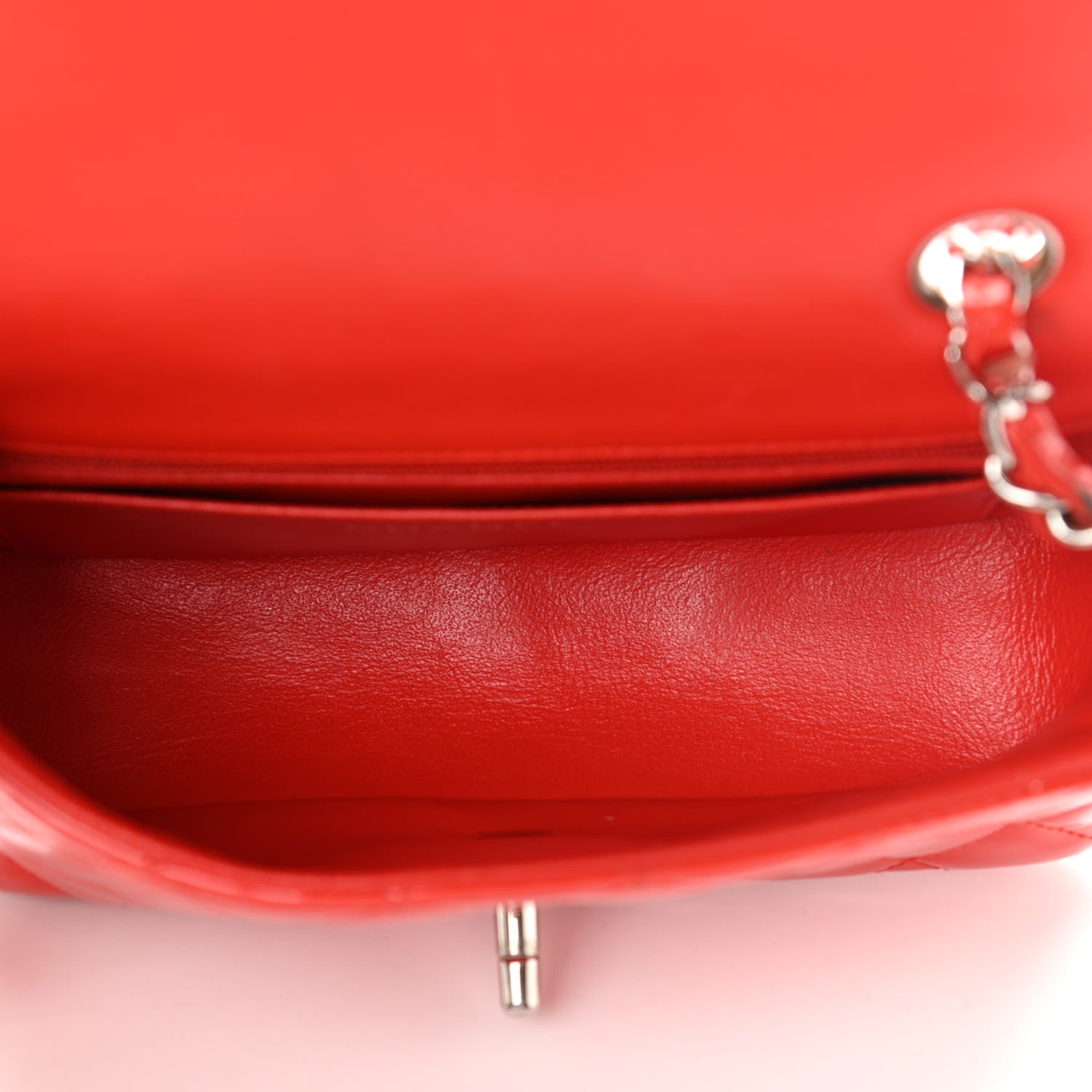 Chanel Patent Calfskin Quilted Mini Rectangular Flap Red 4 of 11