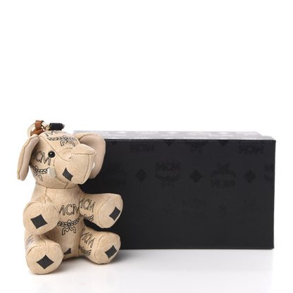 MCM Visetos Zoo Elephant Key Ring Bag Charm Beige 3 of 3