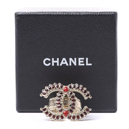 Chanel Enamel CC Ring 6 Red Gold 6 of 6