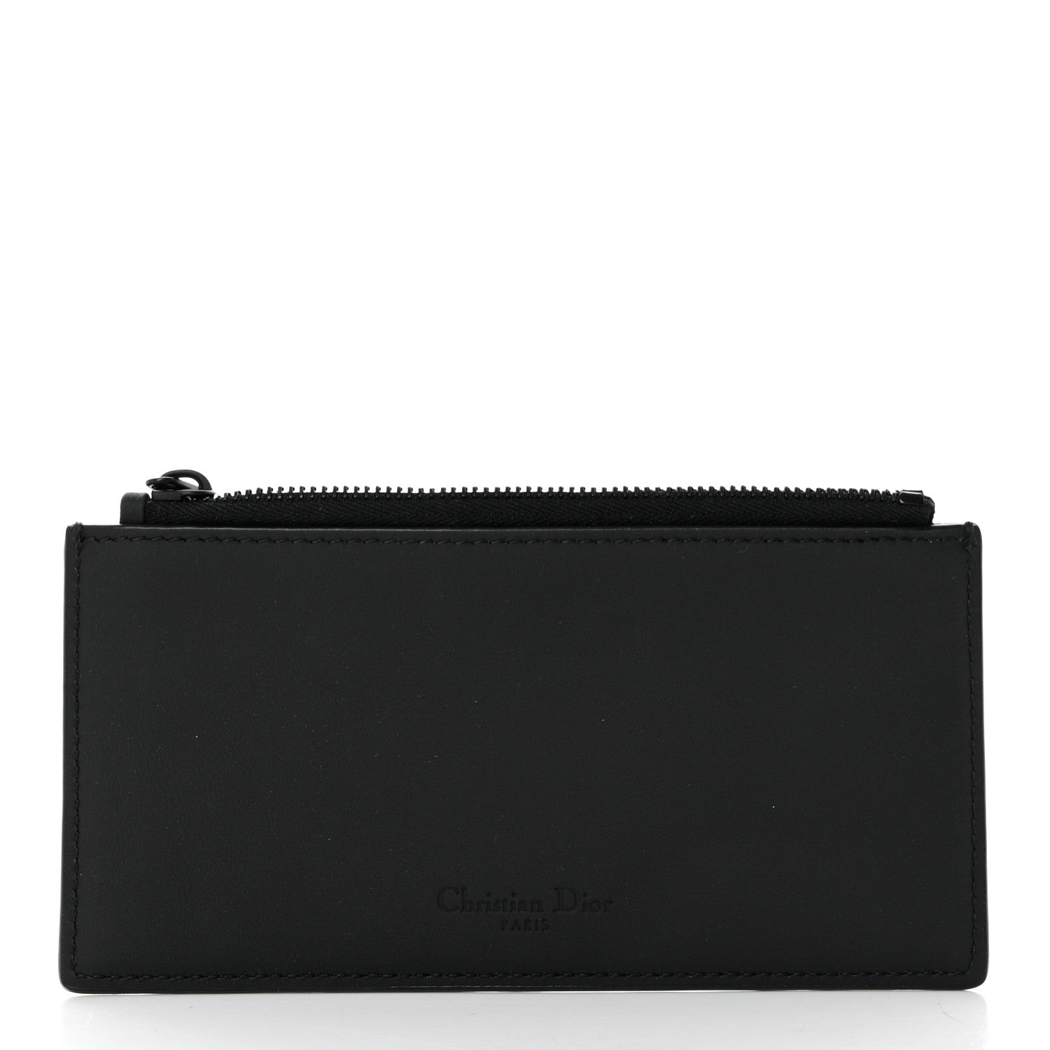 Christian Dior Ultra Matte Calfskin Saddle Chain Wallet Pouch Black 6 of 12