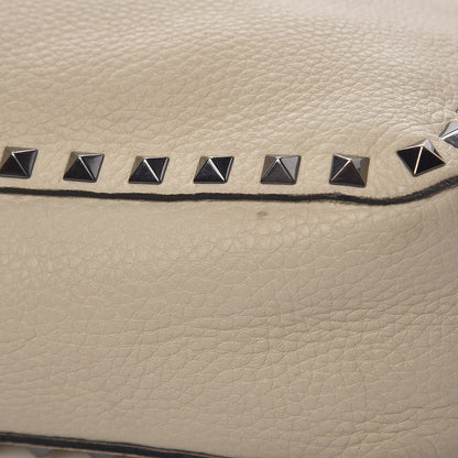 Valentino Garavani Pebbled Calfskin Small Rockstud Flip-Lock Messenger Bag Light Ivory 11 of 12