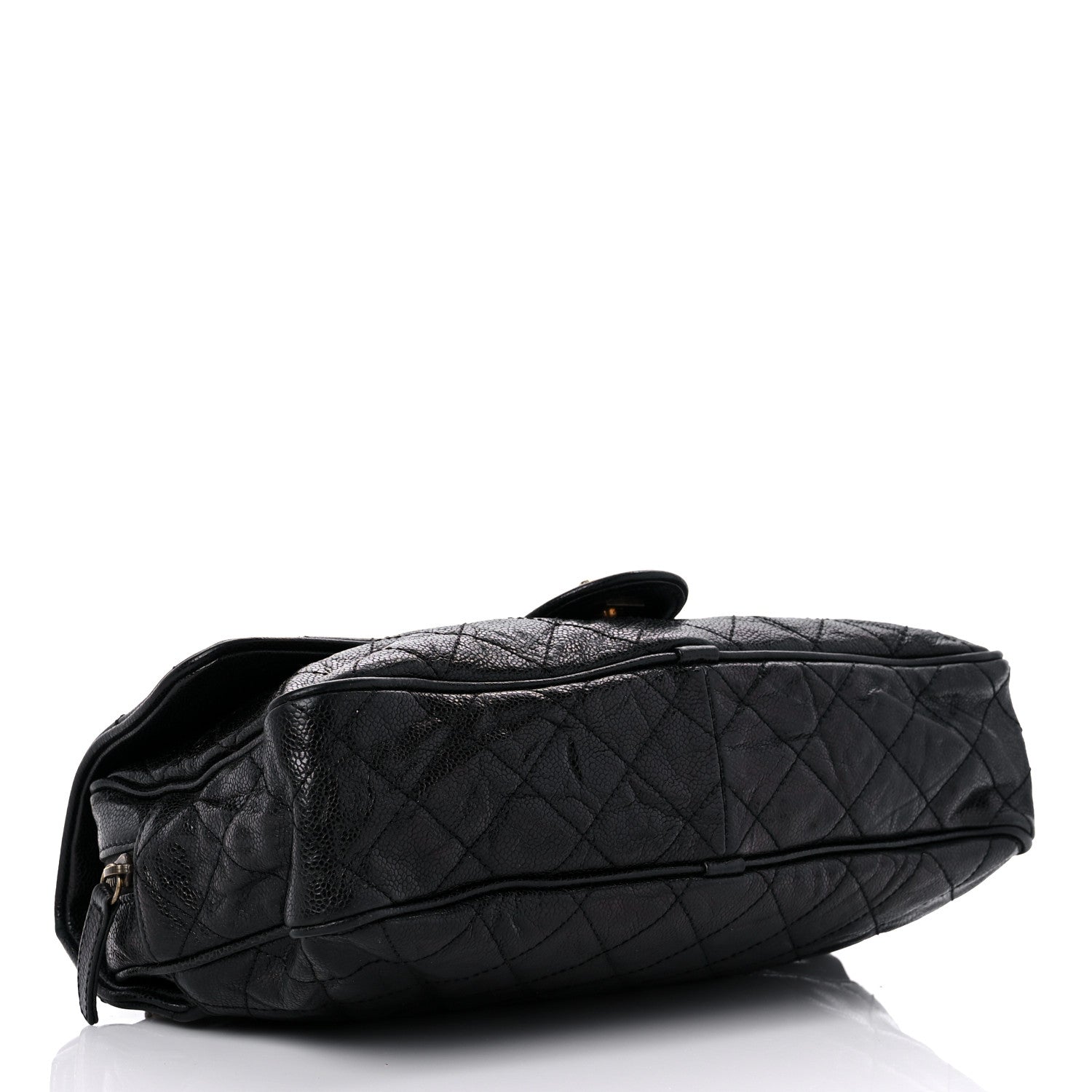 Chanel Crumpled Grained Calfskin Quilted Large Shiva Flap Black 4 of 13