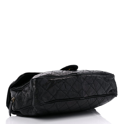 Chanel Crumpled Grained Calfskin Quilted Large Shiva Flap Black 4 of 13