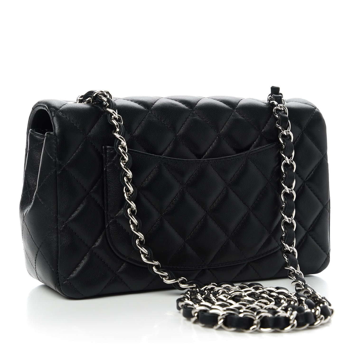 Chanel Lambskin Quilted Mini Rectangular Flap Black 3 of 10