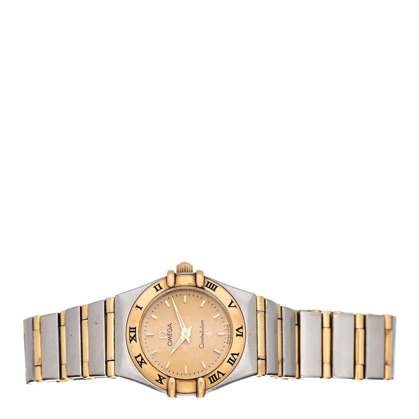 Stainless Steel 18K Yellow Gold 22mm Constellation Quartz Watch Champagne 1262.10