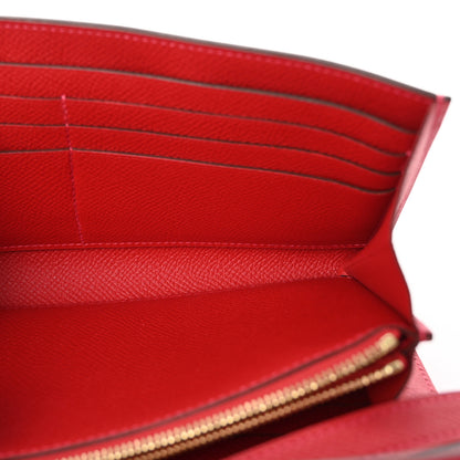 Hermes Epsom Kelly Longue Wallet Rouge Casaque 5 of 8
