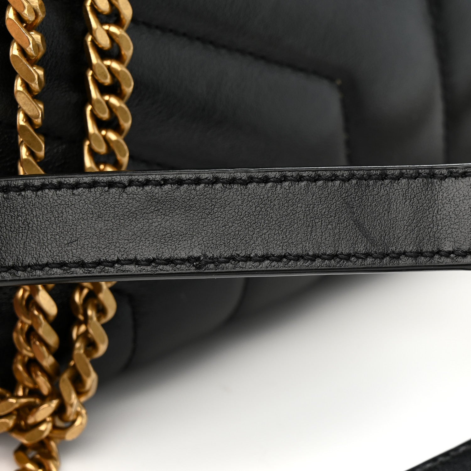 Saint Laurent Calfskin Y Quilted Monogram Small Loulou Chain Satchel Black 15 of 16