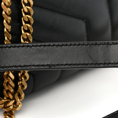 Saint Laurent Calfskin Y Quilted Monogram Small Loulou Chain Satchel Black 15 of 16