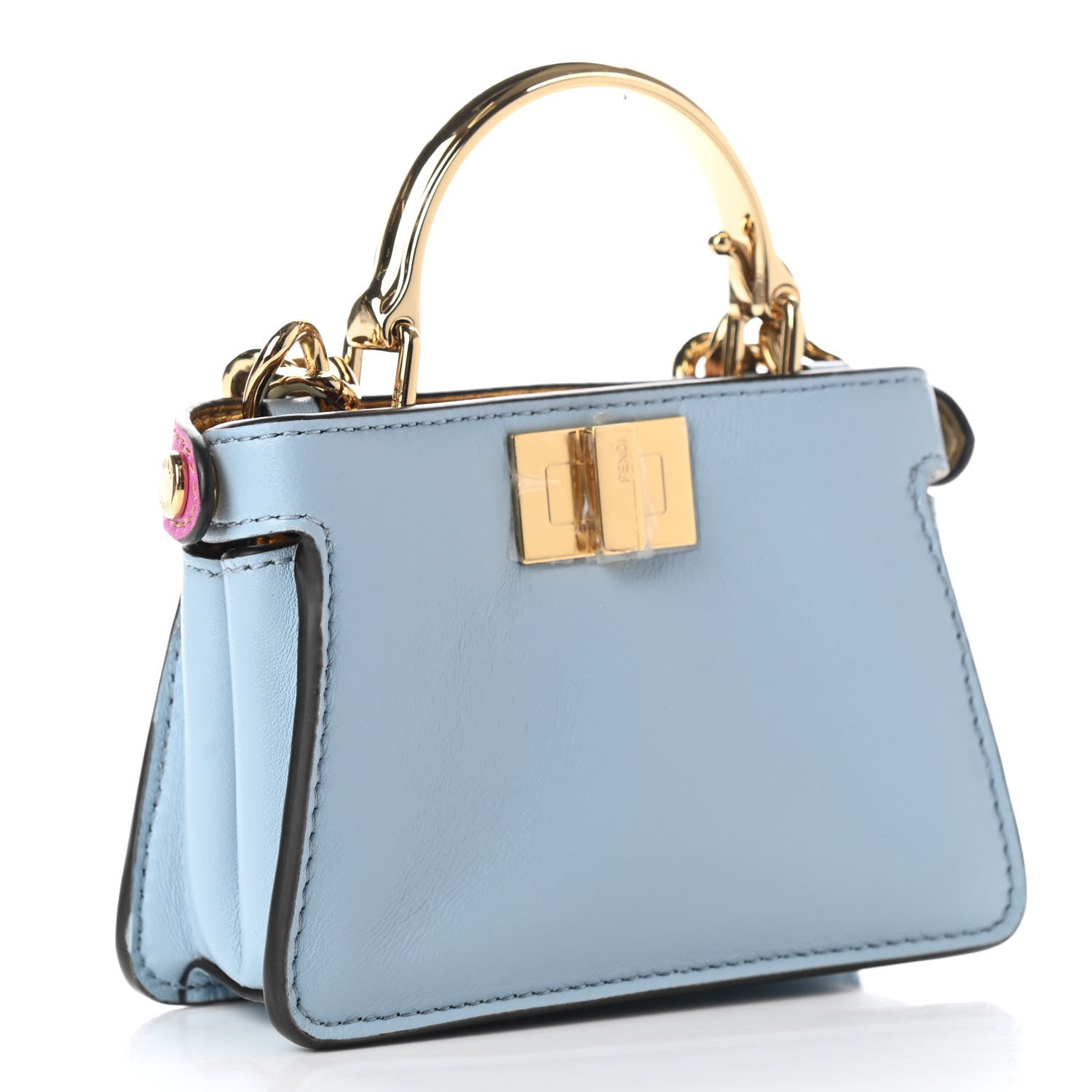 Fendi Nappa Rainbow Inlay Nano Peekaboo Maxi Handle Satchel Azzurro Baby Multicolor 3 of 8