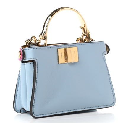 Fendi Nappa Rainbow Inlay Nano Peekaboo Maxi Handle Satchel Azzurro Baby Multicolor 3 of 8
