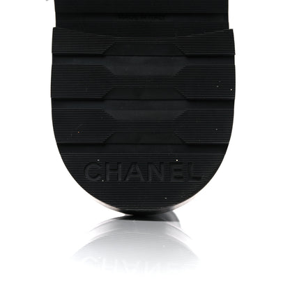 Chanel Shiny Lambskin Quilted Lace Up Combat Boots 38.5 Black 6 of 10