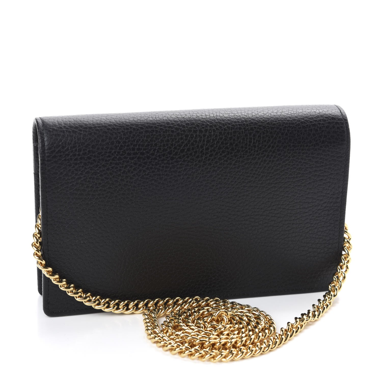 Gucci Calfskin Mini GG Marmont Chain Wallet Black 3 of 10