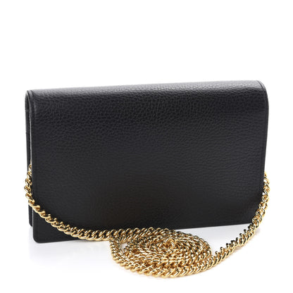 Gucci Calfskin Mini GG Marmont Chain Wallet Black 3 of 10