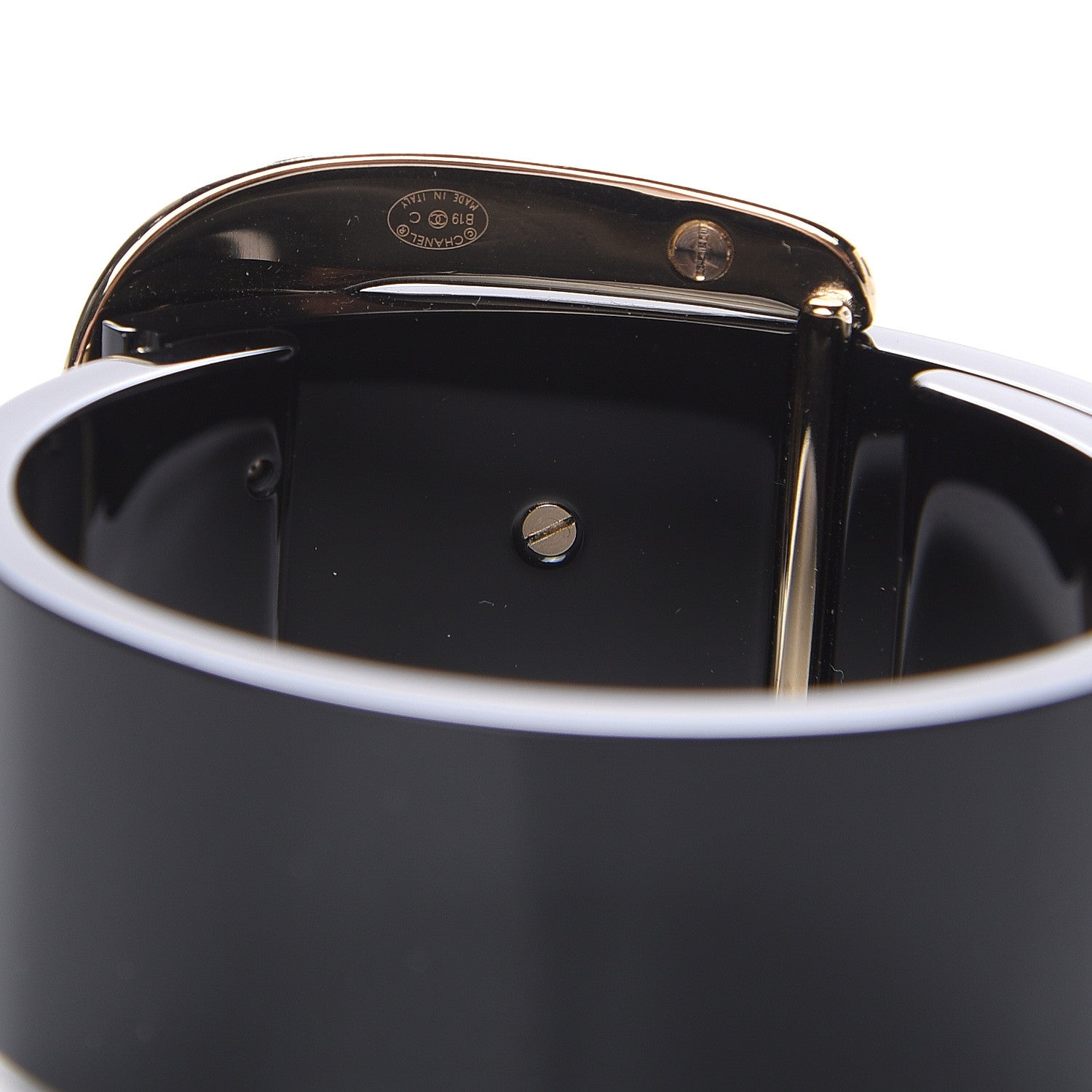 Chanel Resin CC Buckle Cuff Black 4 of 5