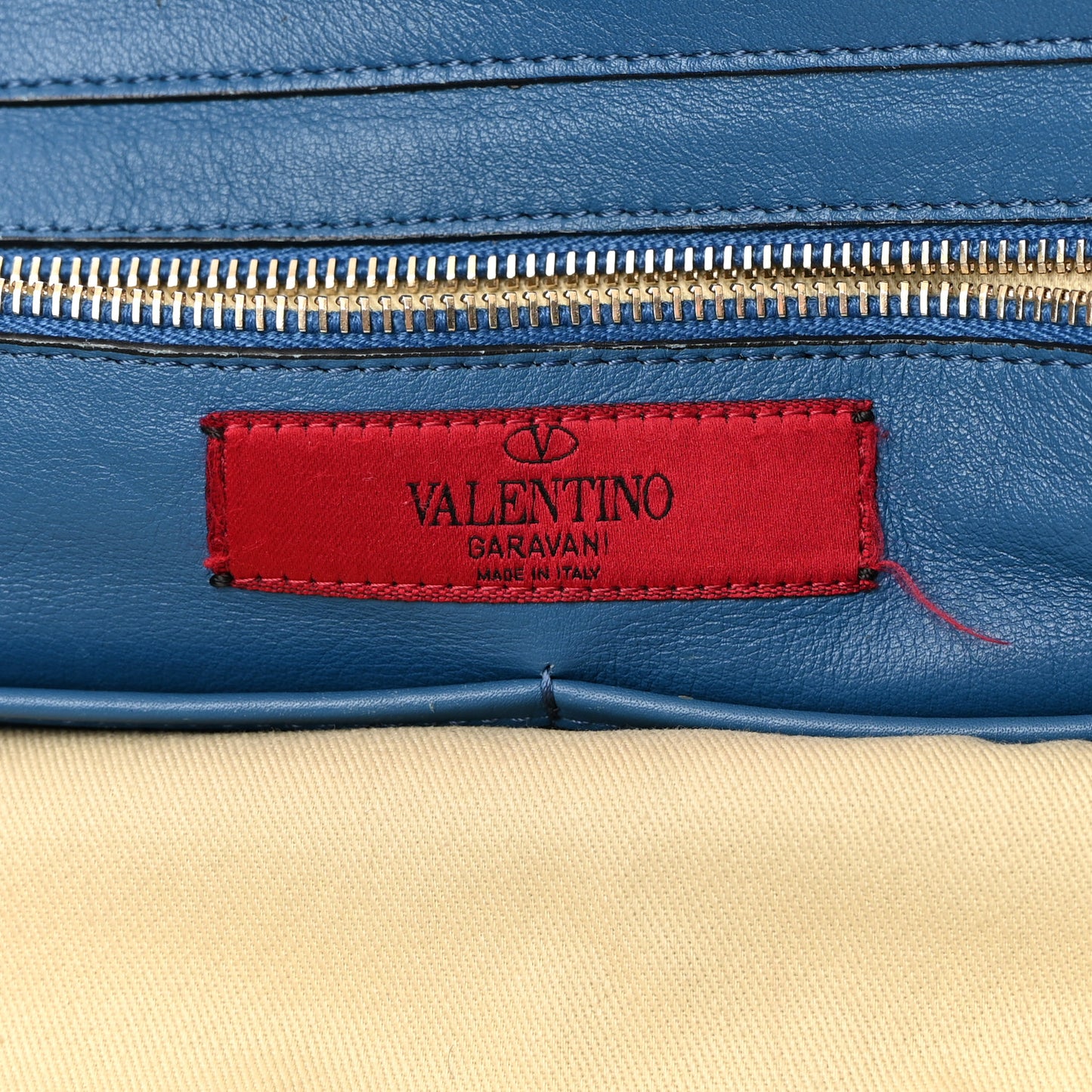 Calfskin Medium Rockstud Tote Blue