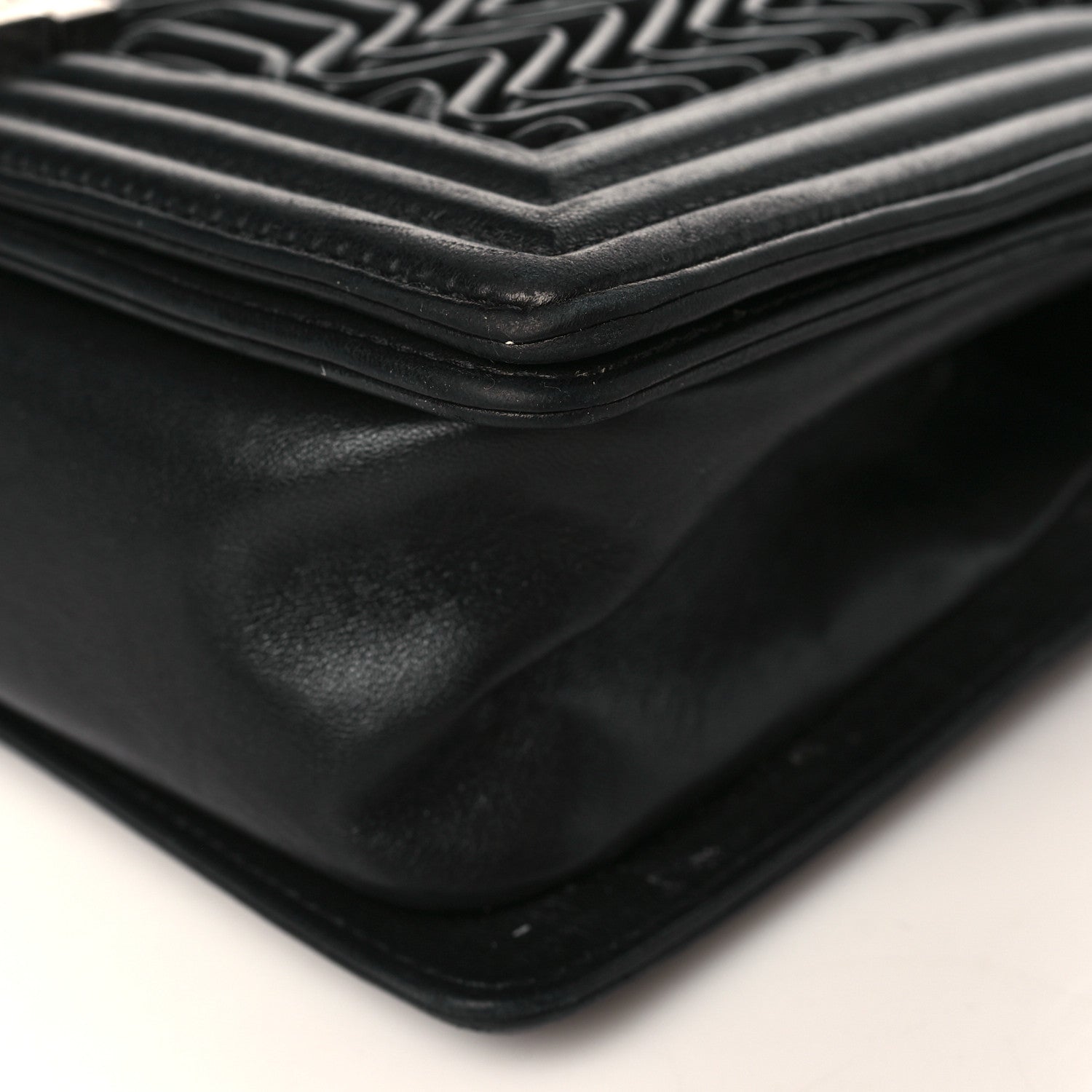 Chanel Calfskin Pleated Medium Boy Flap Black 8 of 8