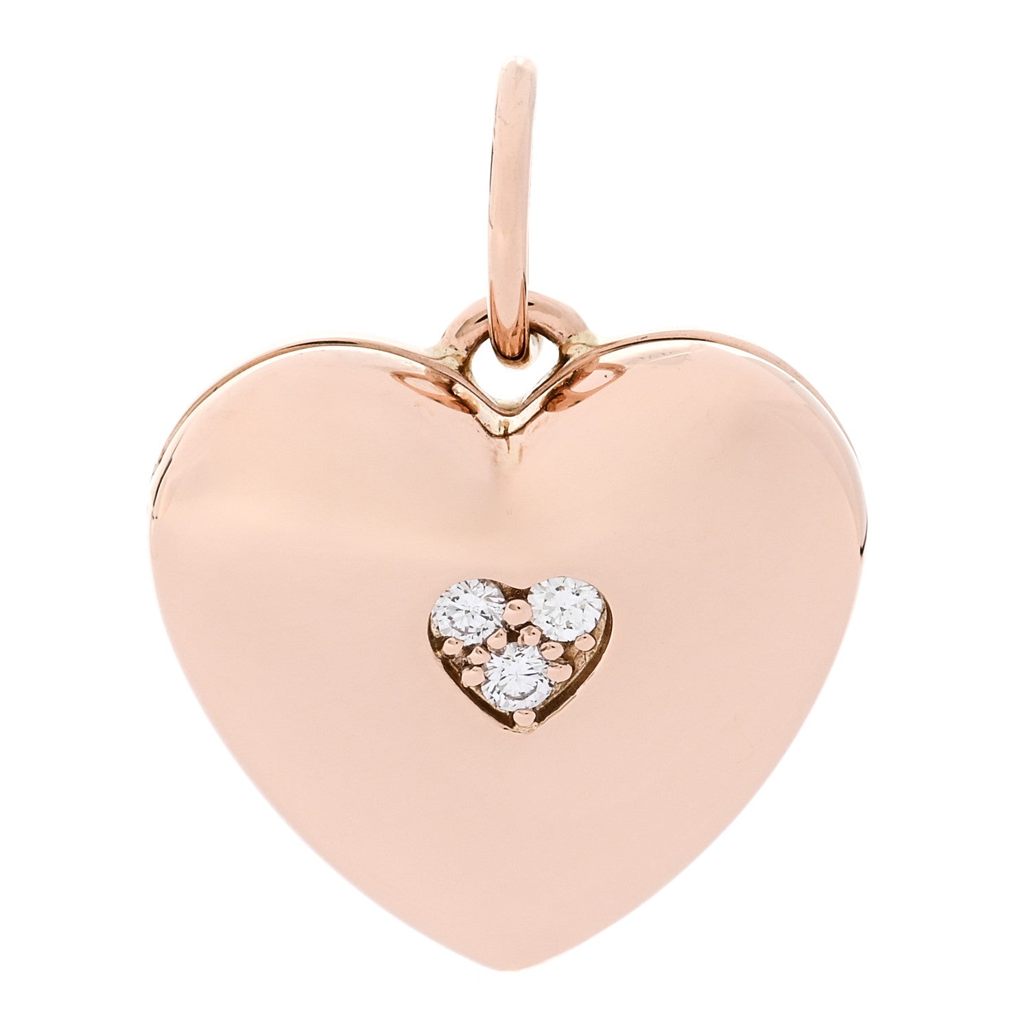 Tiffany 18K Rose Gold Diamond Heart Locket Pendant 1 of 4