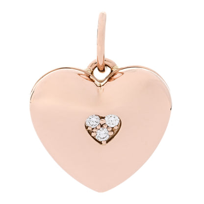 Tiffany 18K Rose Gold Diamond Heart Locket Pendant 1 of 4