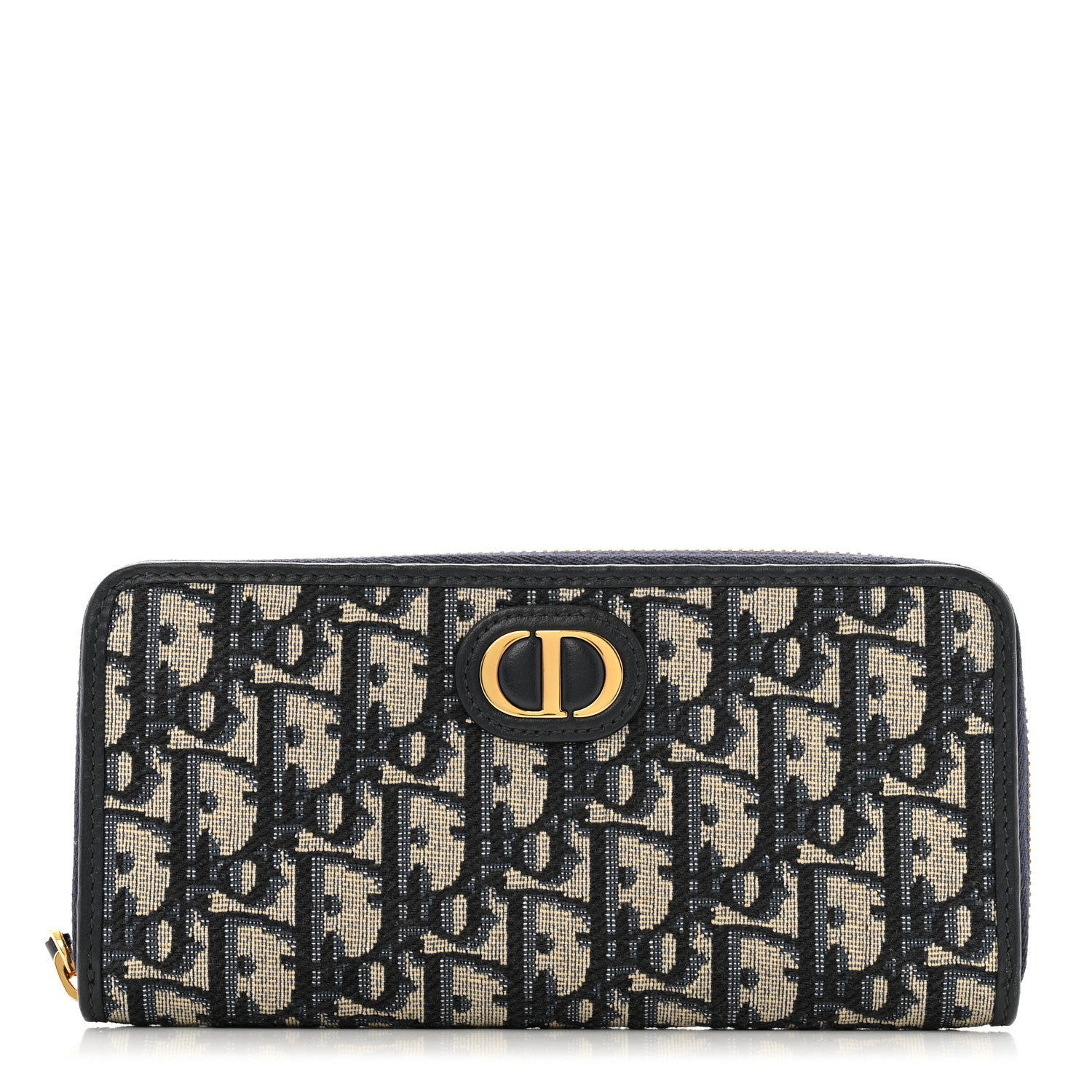 Christian Dior Oblique 30 Montaigne Zip Around Wallet Blue 1 of 10