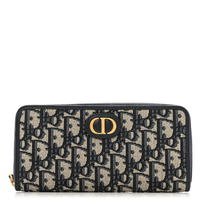 Christian Dior Oblique 30 Montaigne Zip Around Wallet Blue 1 of 10