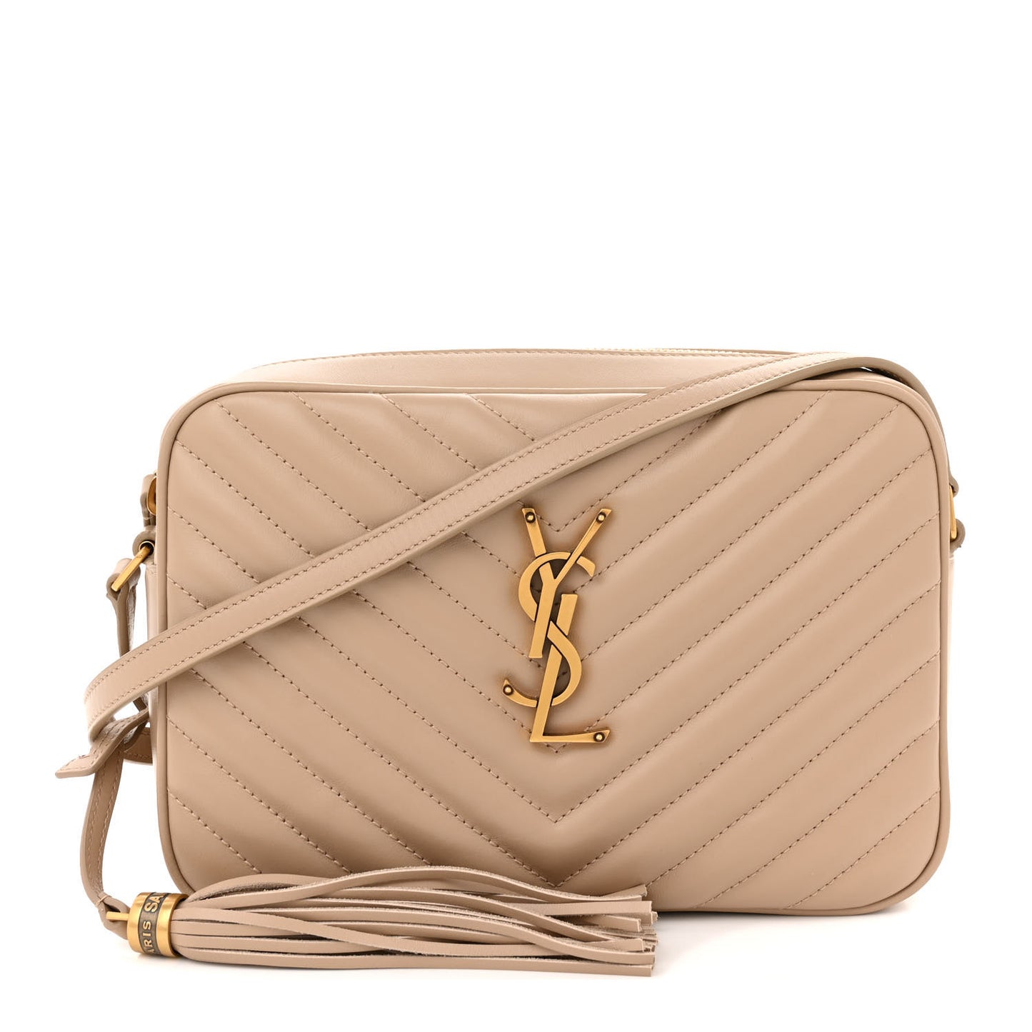Calfskin Matelasse Monogram Lou Camera Bag Dark Beige