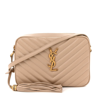 Saint Laurent Calfskin Matelasse Monogram Lou Camera Bag Dark Beige 1 of 12