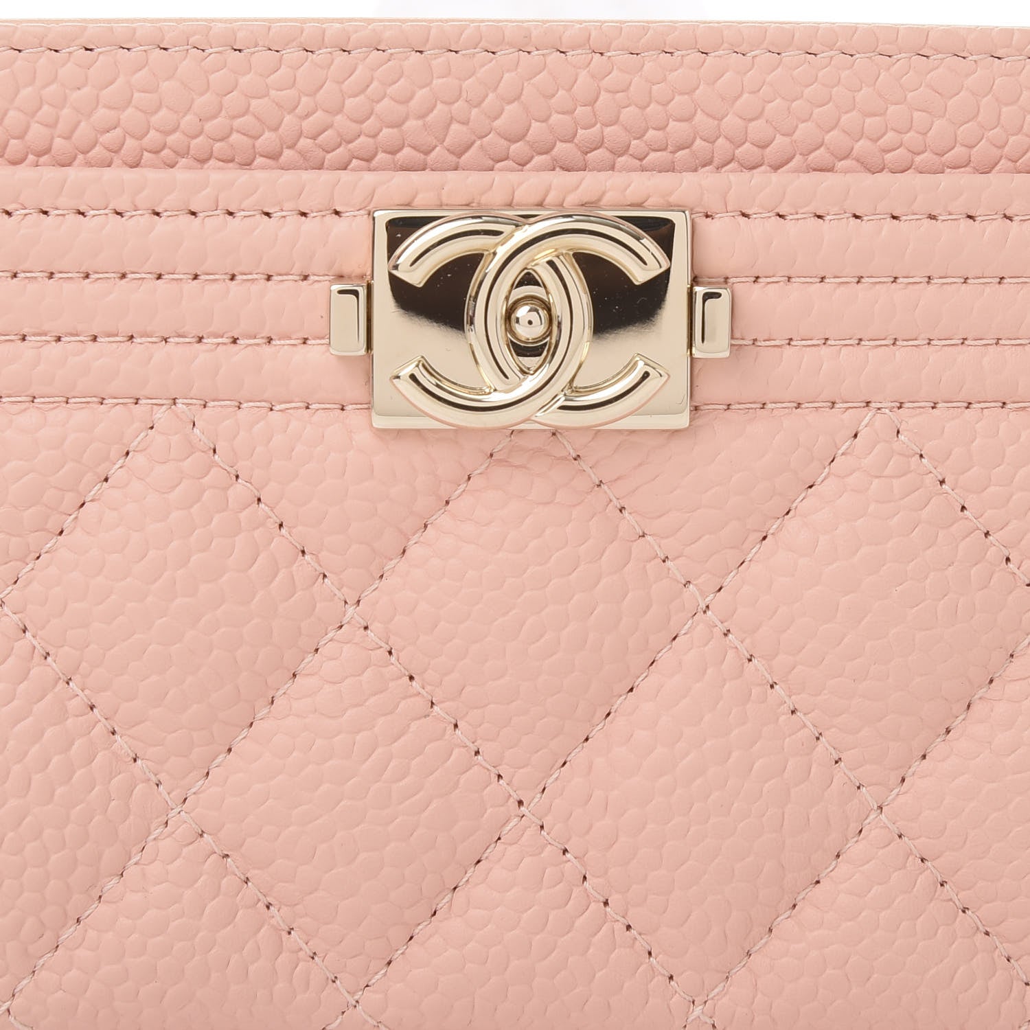 Chanel Caviar Quilted Boy Card Holder Light Pink 11 of 12