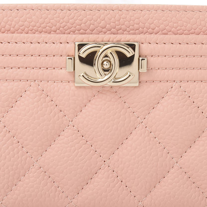 Chanel Caviar Quilted Boy Card Holder Light Pink 11 of 12