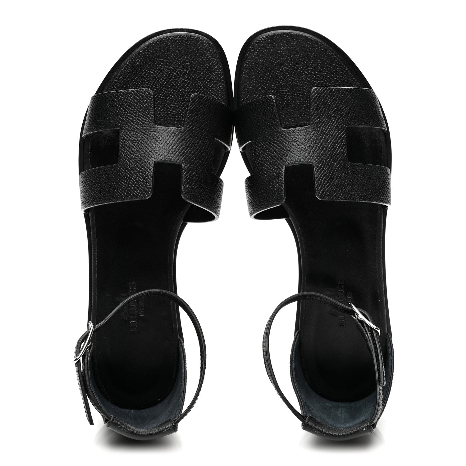 Hermes Epsom Santorini Sandals 36 Black 2 of 10