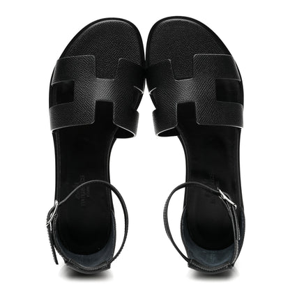 Hermes Epsom Santorini Sandals 36 Black 2 of 10