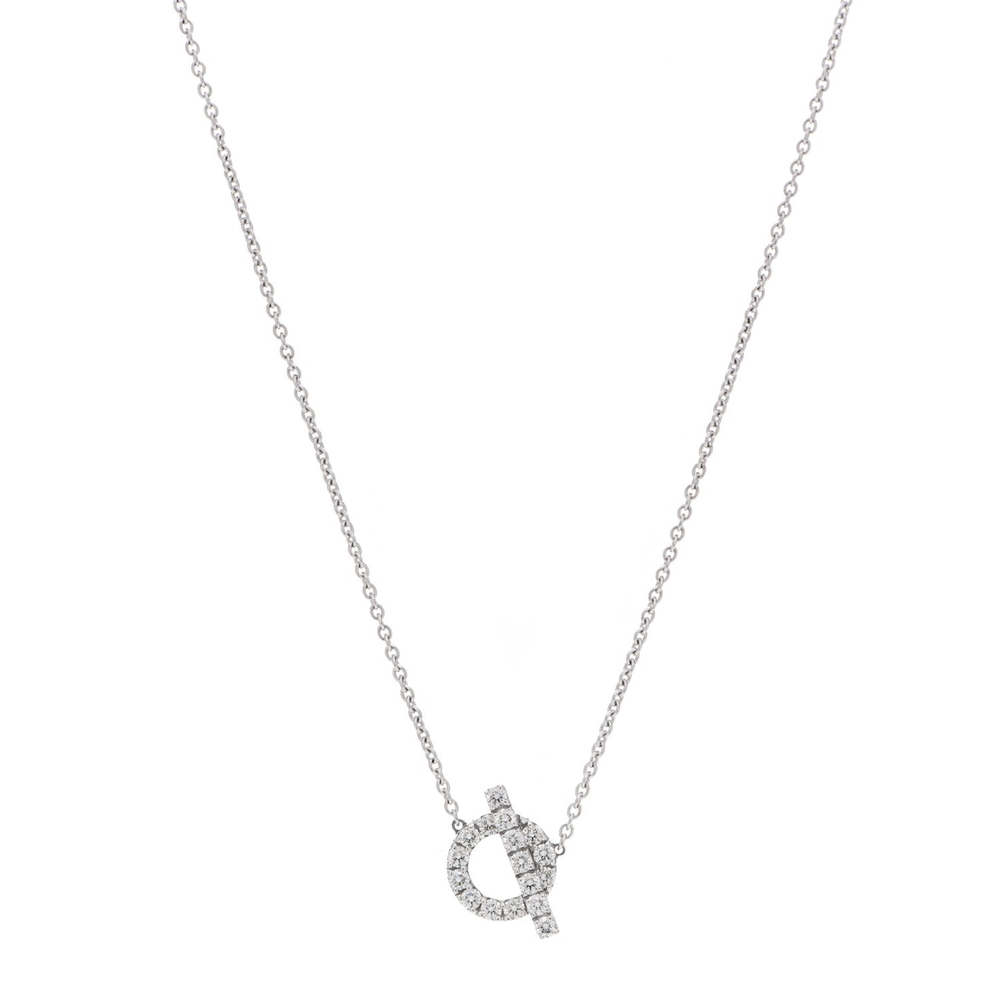 18K White Gold Diamond Finesse Pendant Necklace