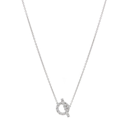 Hermes 18K White Gold Diamond Finesse Pendant Necklace 1 of 5