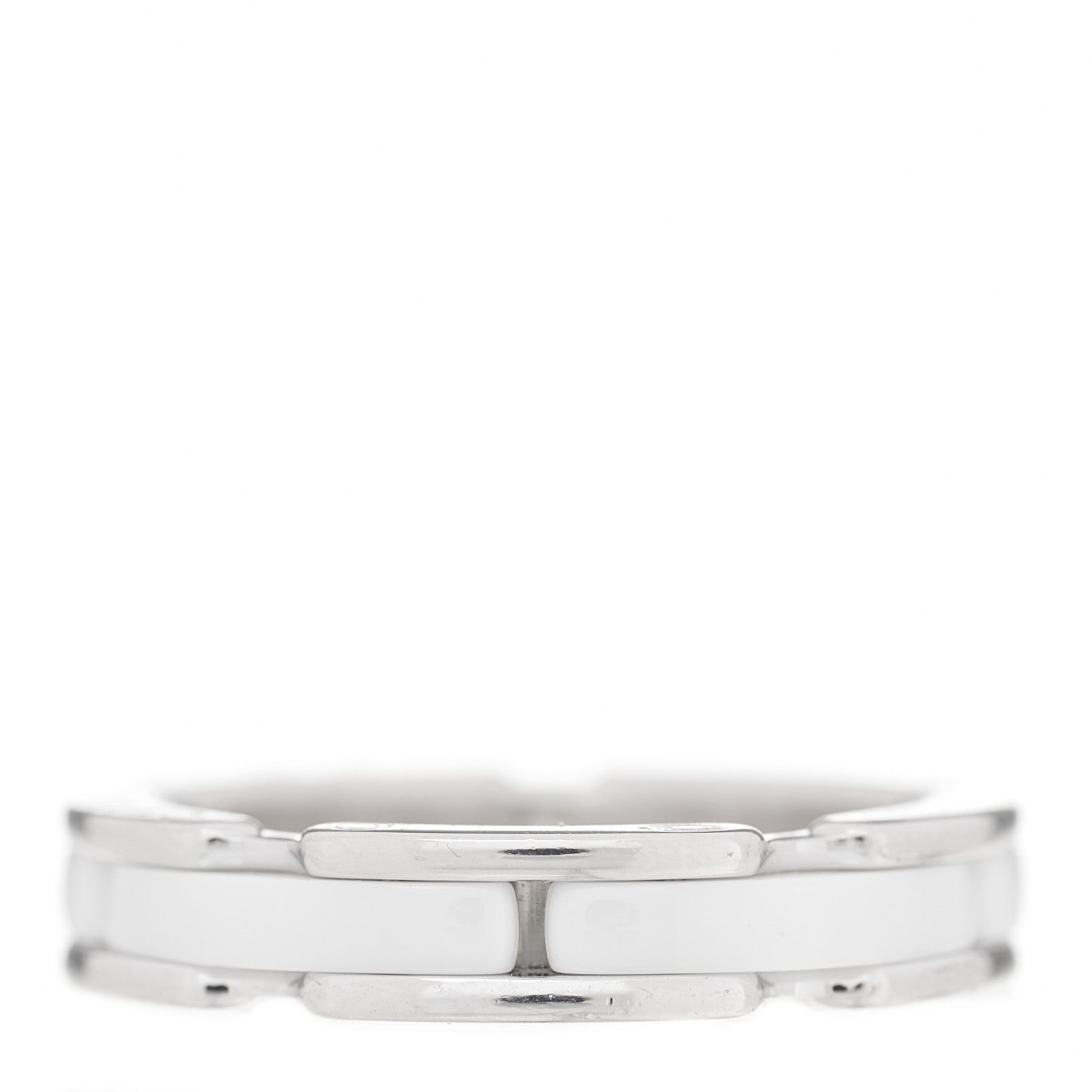 Chanel 18K White Gold Ceramic Small Ultra Ring White 50 5.25 3 of 6