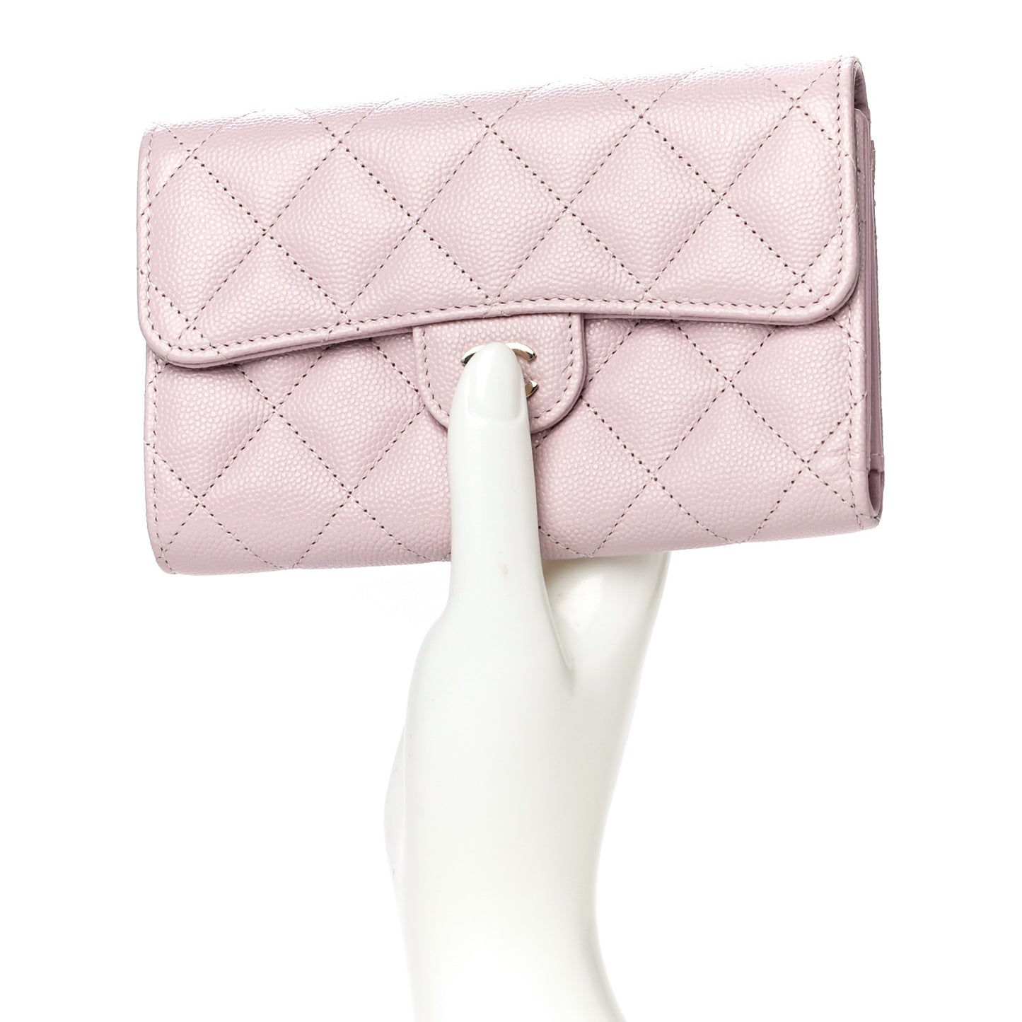 Caviar Quilted Medium Flap Wallet Pink
