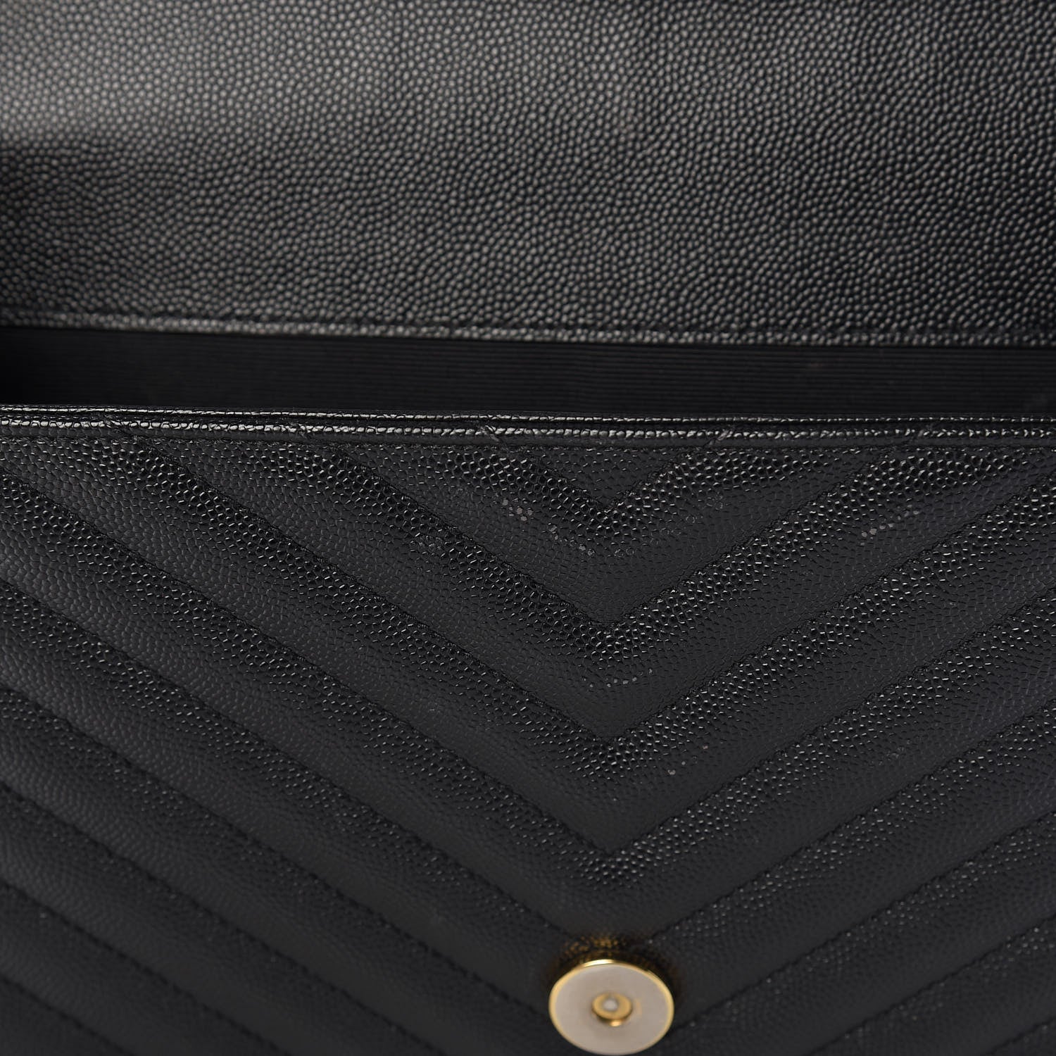 Saint Laurent Grain De Poudre Matelasse Chevron Large Monogram Satchel Black 12 of 19