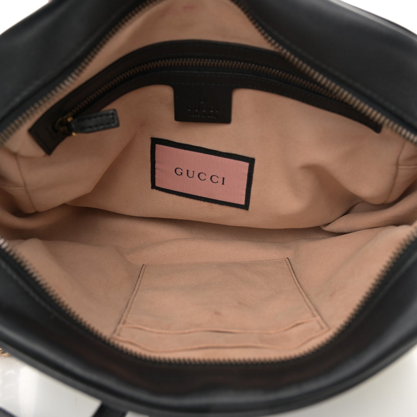 Calfskin Matelasse GucciGhost Medium GG Marmont Chain Shoulder Bag Black New Acquamarine