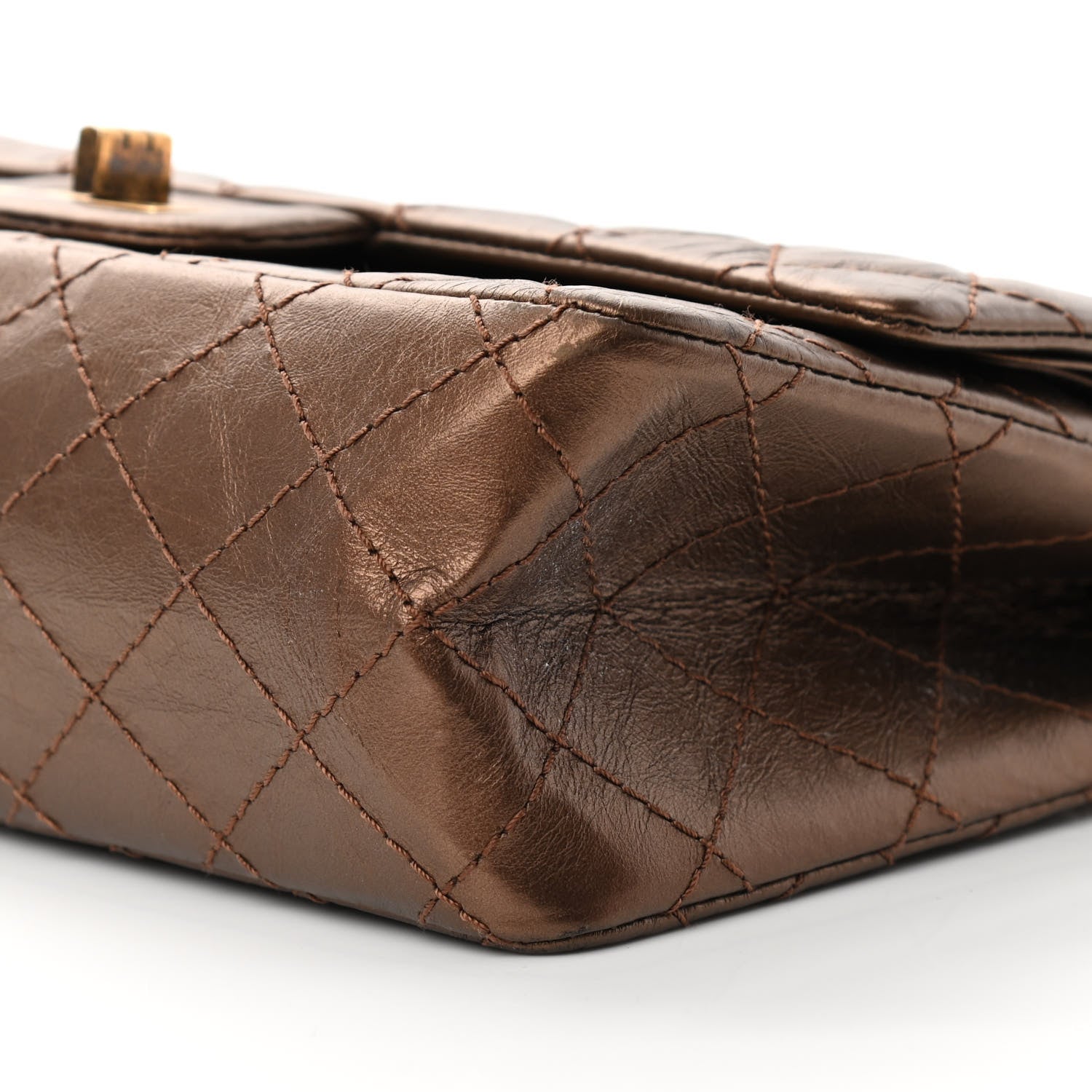 Chanel Metallic Aged Calfskin Quilted 2.55 Reissue 225 Flap Bronze 9 of 14