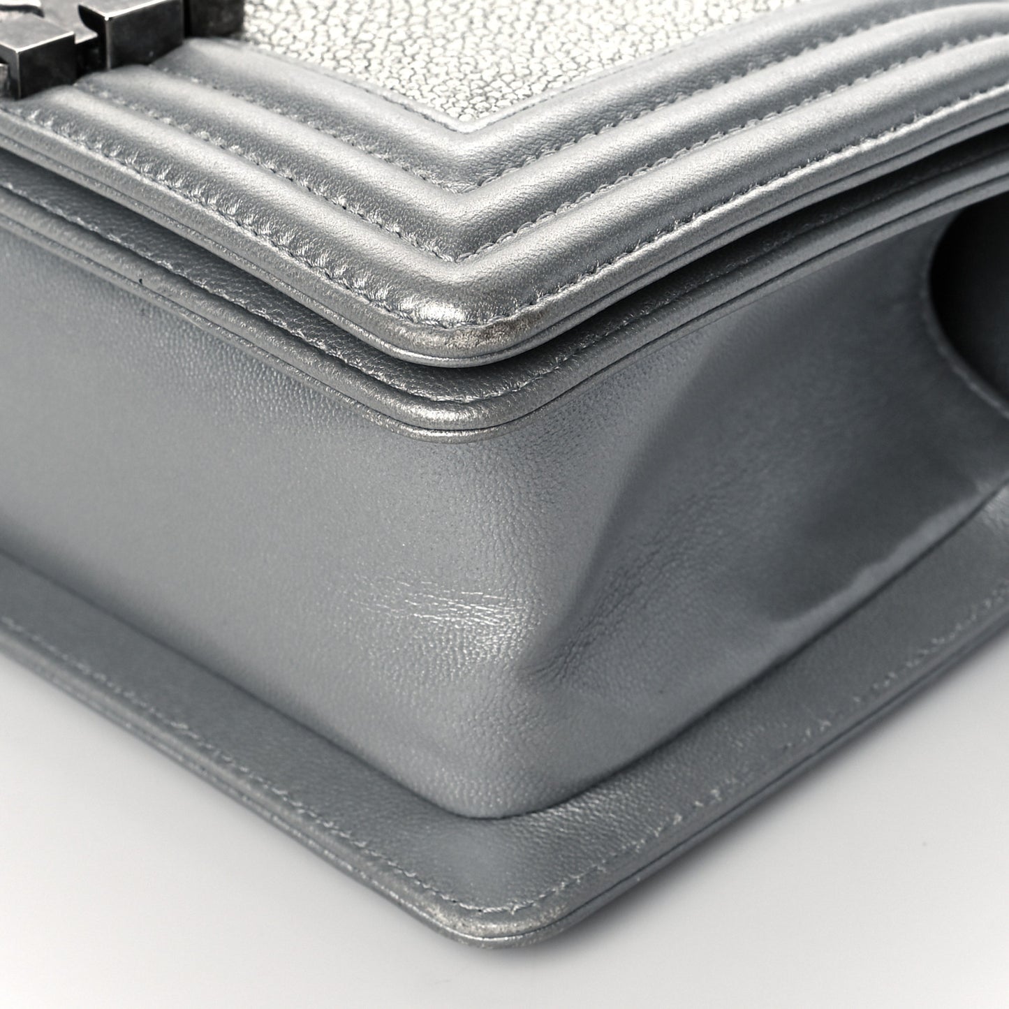 Galuchat Stingray Small Boy Flap Silver