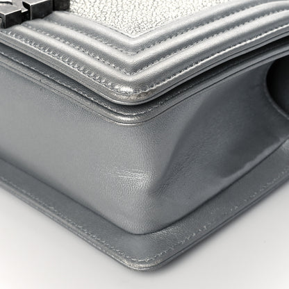 Chanel Galuchat Stingray Small Boy Flap Silver 10 of 11