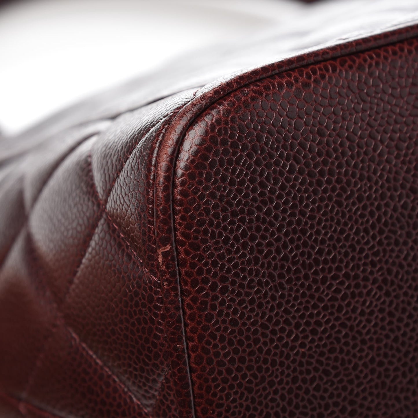 Caviar Quilted Medallion Tote Bordeaux
