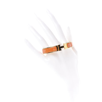 Hermes Enamel Narrow Clic Clac H Bracelet GM Orange 2 of 4