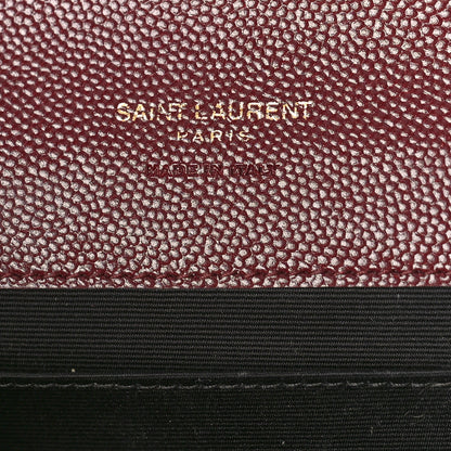 Saint Laurent Grain De Poudre Matelasse Chevron Monogram Envelope Clutch Palissandre 6 of 9