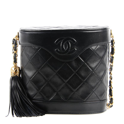 Chanel Lambskin Quilted Tassel Shoulder Bag Black 1 of 8