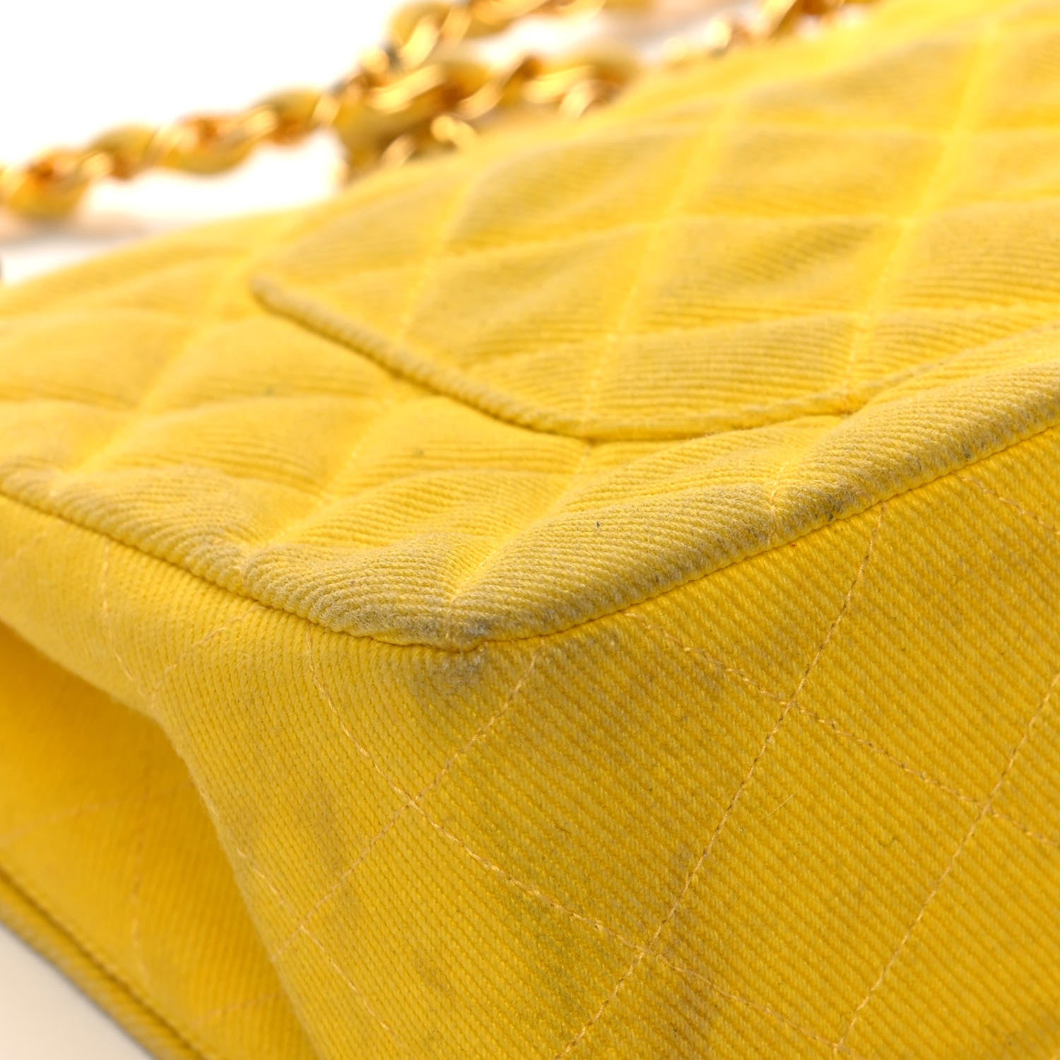 Chanel Jersey Quilted Medium Single Flap Yellow 11 of 16
