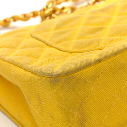 Chanel Jersey Quilted Medium Single Flap Yellow 11 of 16