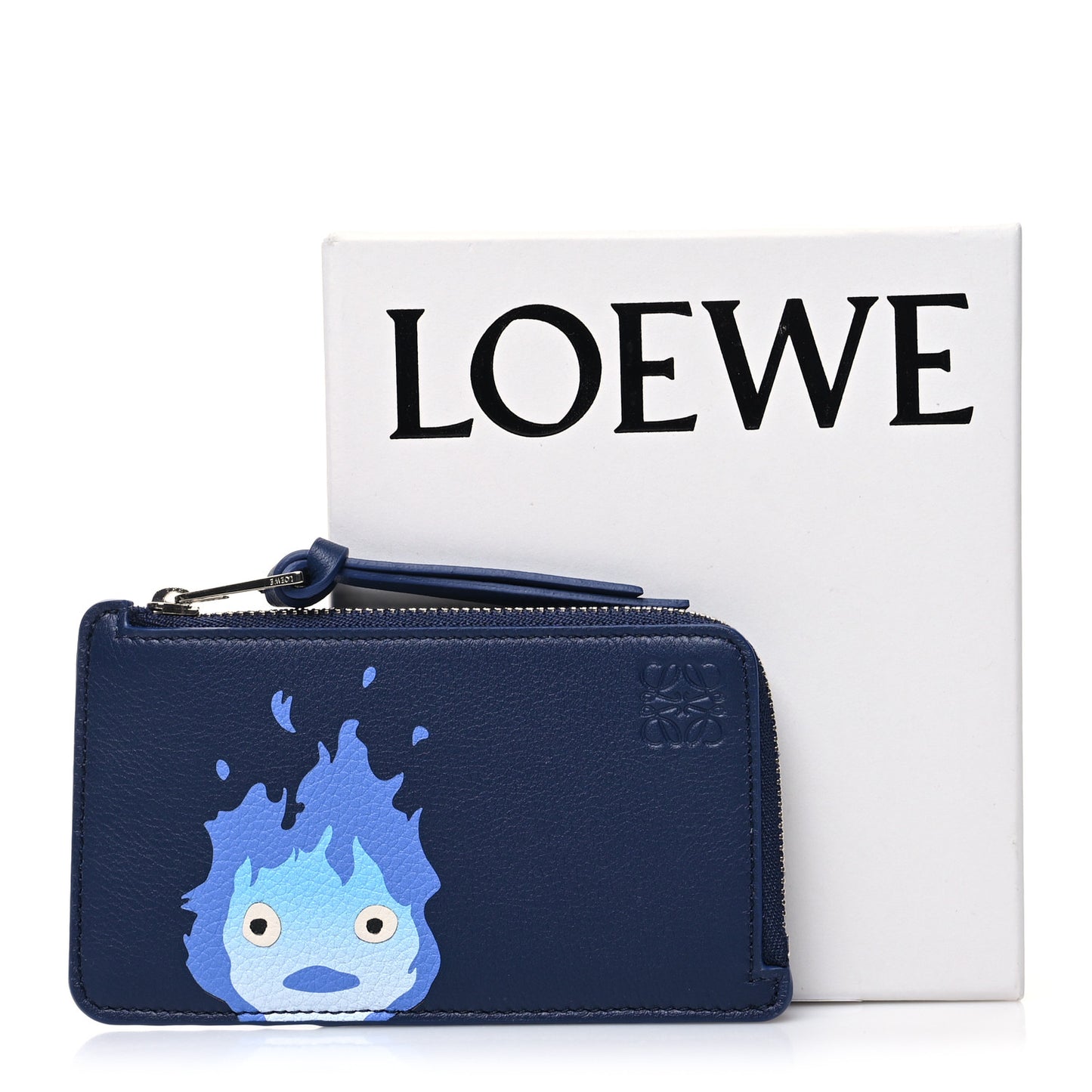 Classic Calfskin Howl's Moving Castle Calcifer Coin Cardholder Marine